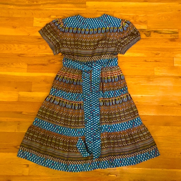 Anthropologie: What Comes Around Goes Around Silk Printed Dress - Picture 2 of 6